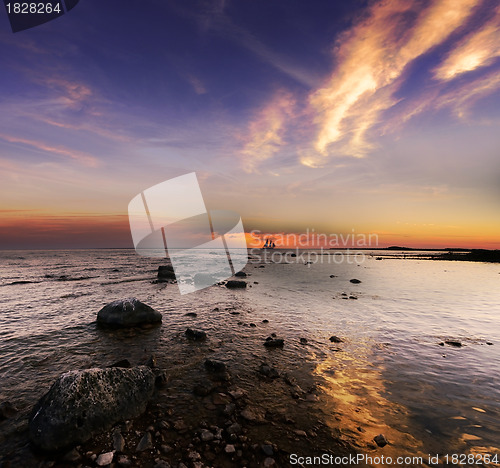 Image of Sunset On  The Lake