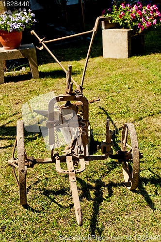Image of antique agriculture machine plough