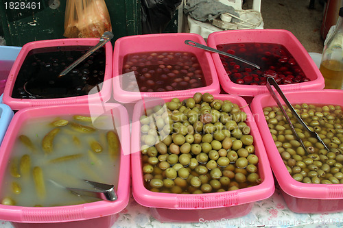 Image of Jerusalem, Sale of pickles in the souq of the Muslim Quarter in the Old City