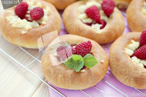 Image of buns with raspberries