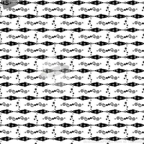 Image of Seamless fish and floral pattern