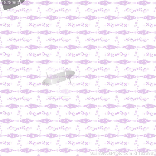 Image of Seamless fish and floral pattern
