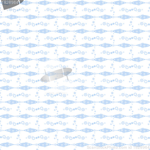 Image of Seamless fish and floral pattern