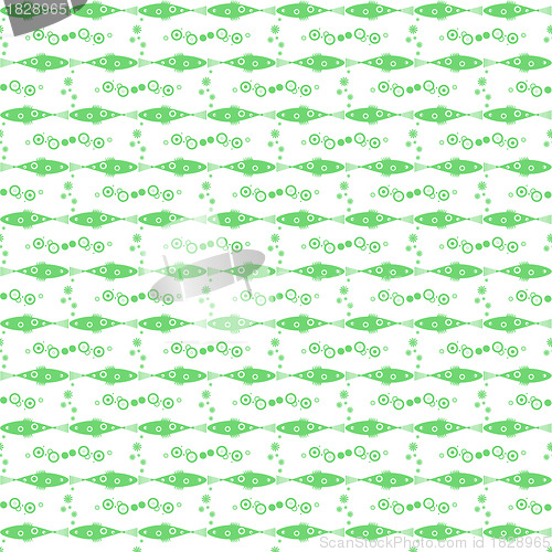 Image of Seamless fish and floral pattern