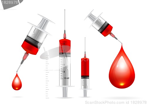 Image of Blood drop and syringe