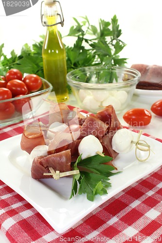 Image of mozzarella skewers