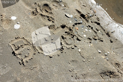 Image of beach sand text