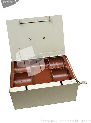 Image of Grey Cash Box w/ Path (Top Front View)