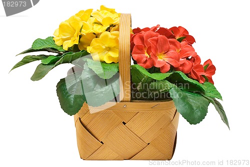 Image of Basket with Flowers (Path Included)