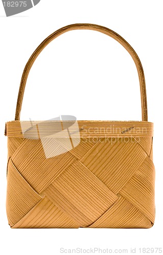 Image of Cubic Wooden Basket w/ Path (Side View)