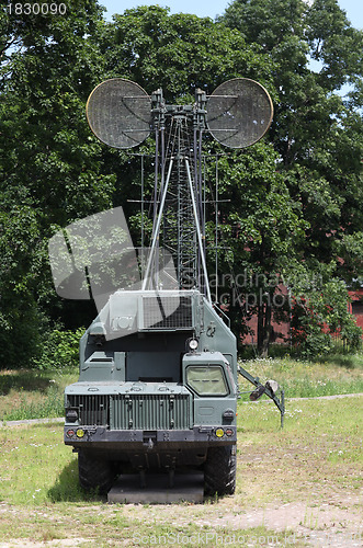 Image of military  mobile communications center