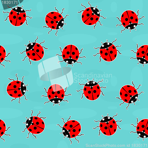 Image of Ladybugs - old-fashioned pattern