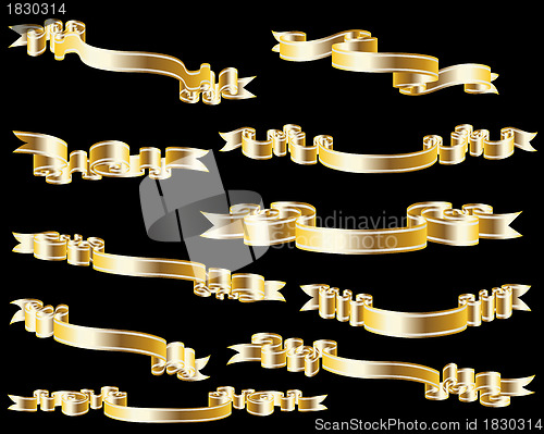 Image of Set of golden ribbon