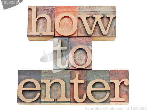 Image of how to enter in letterpress wood type