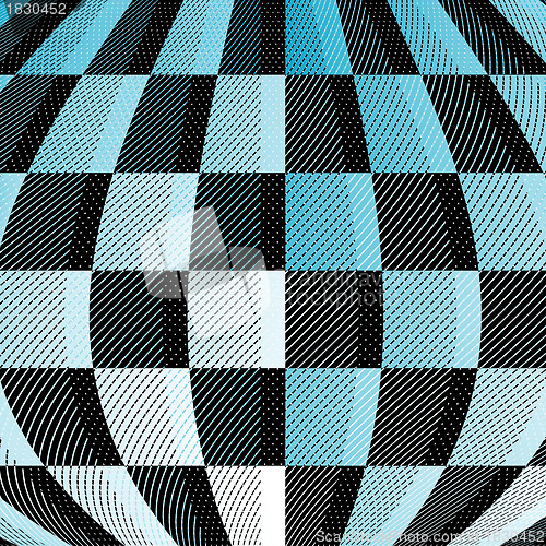 Image of Black-blue-white checkered pattern