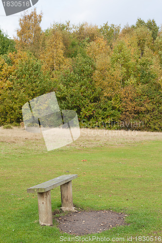 Image of Bench in the countryside in autumn