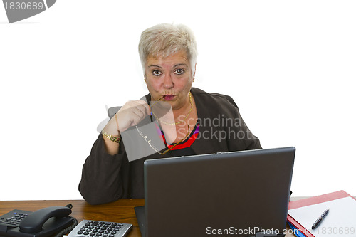 Image of Female senior with laptop