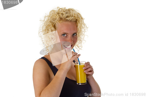 Image of Woman with orange juice 