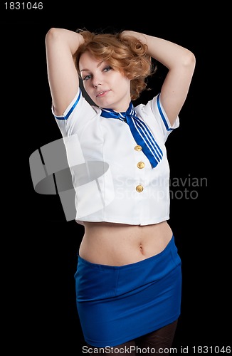 Image of Young beautiful air hostess