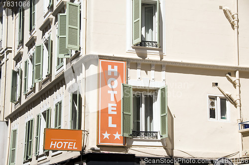 Image of typical French hotel architecture Nice France large windows  shu