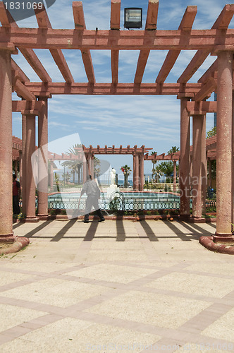 Image of gazebo pool fountain waterfront Oasis Park El Kantaoui Sousse Tu