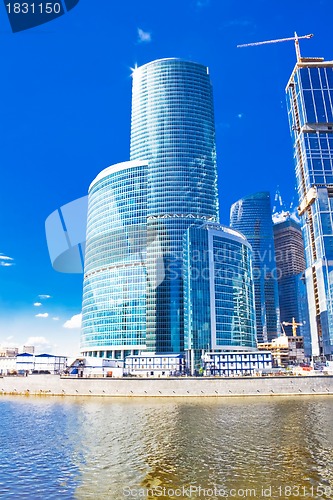 Image of Business skyscrapers and reflections