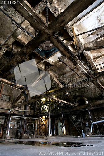 Image of Old abandoned dirty empty scary factory interior