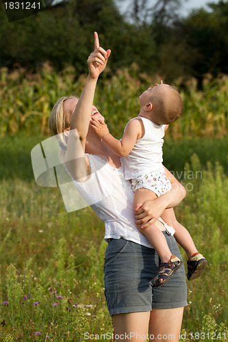 Image of Mother And Son Outdoors