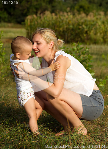 Image of Mother And Son Outdoors
