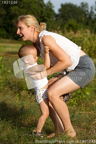 Image of Mother And Son Outdoors