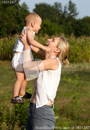 Image of Mother And Son Outdoors