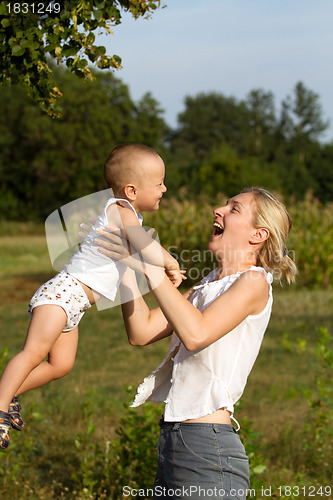 Image of Mother And Son Outdoors