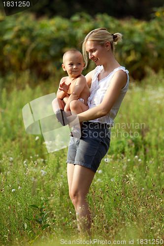 Image of Mother And Son Outdoors