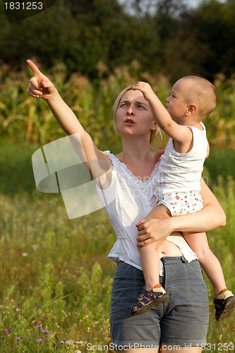 Image of Mother And Son Outdoors