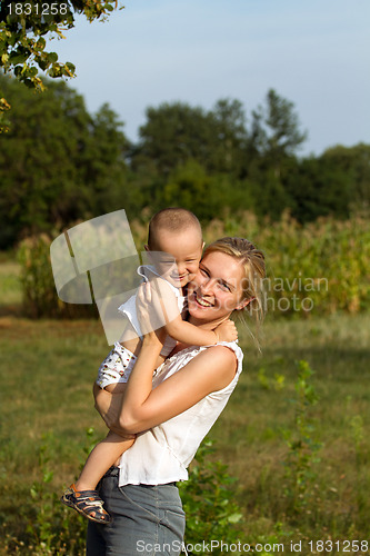 Image of Mother And Son Outdoors