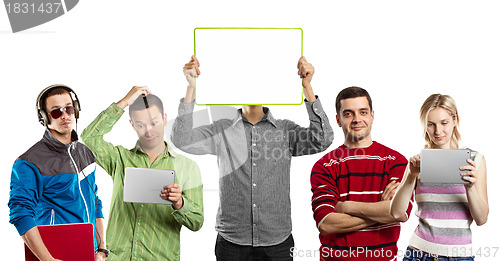 Image of Male With Write Board In His Hands