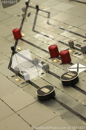 Image of german train station control table