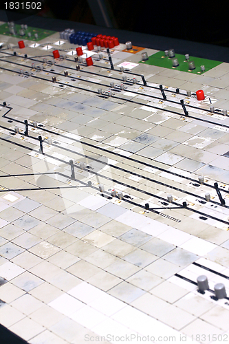 Image of german train station control table