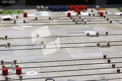 Image of german train station control table