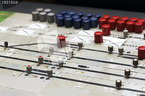 Image of german train station control table