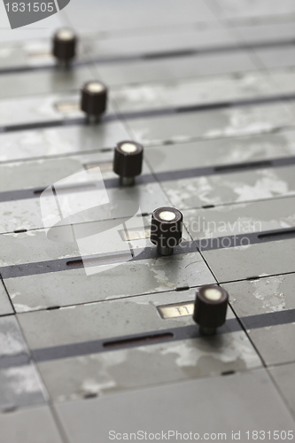 Image of german train station control table switch