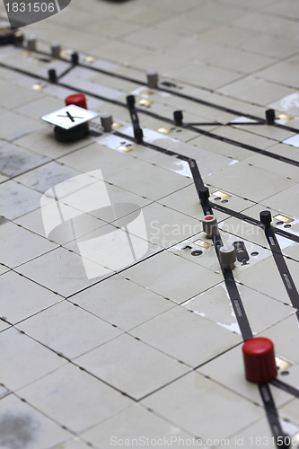 Image of german train station control table