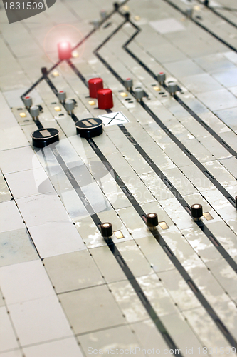 Image of german train station control table light