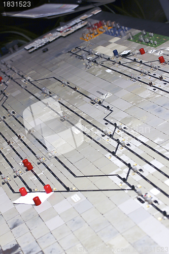 Image of german train station control table