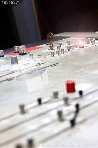 Image of german train station control table