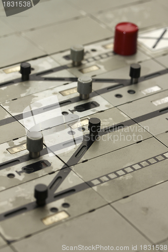 Image of german train station control table