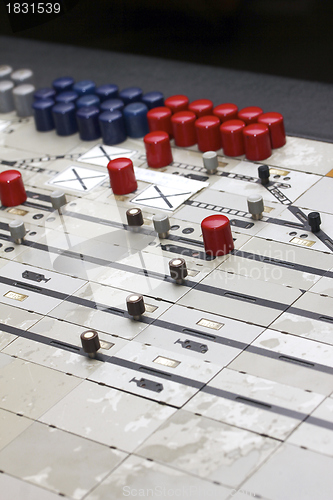 Image of german train station control table