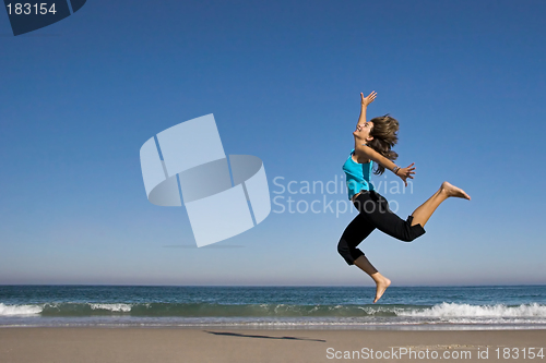 Image of Jumping on the beach