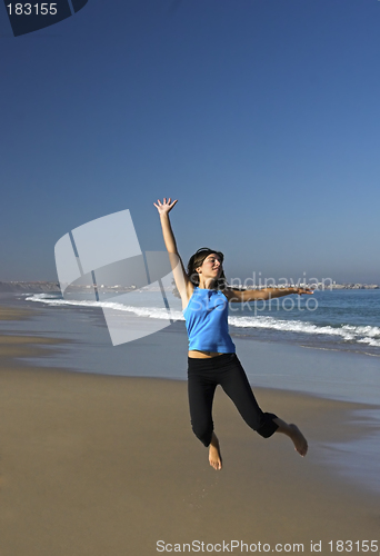 Image of Jumping on the beach.