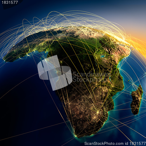 Image of Main air routes in Africa and Madagascar